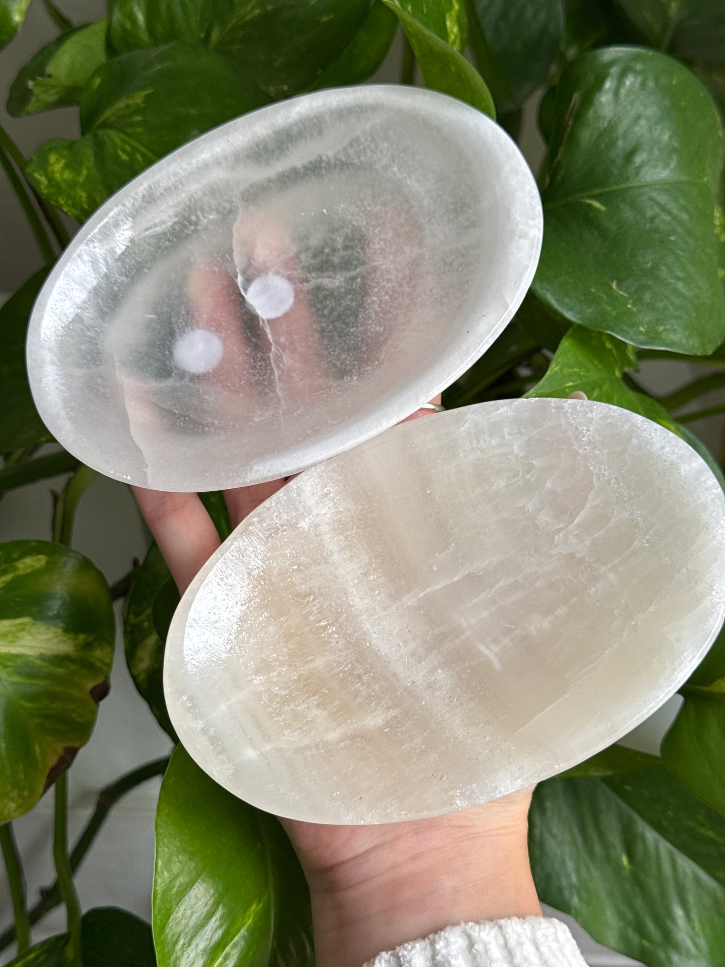 White Onyx Oval Bowl