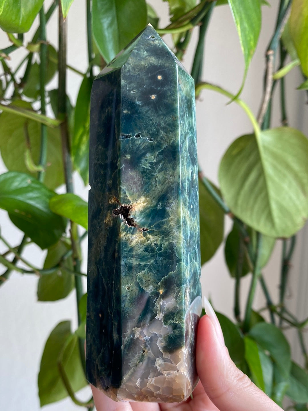 Moody Dark Green Jasper Tower