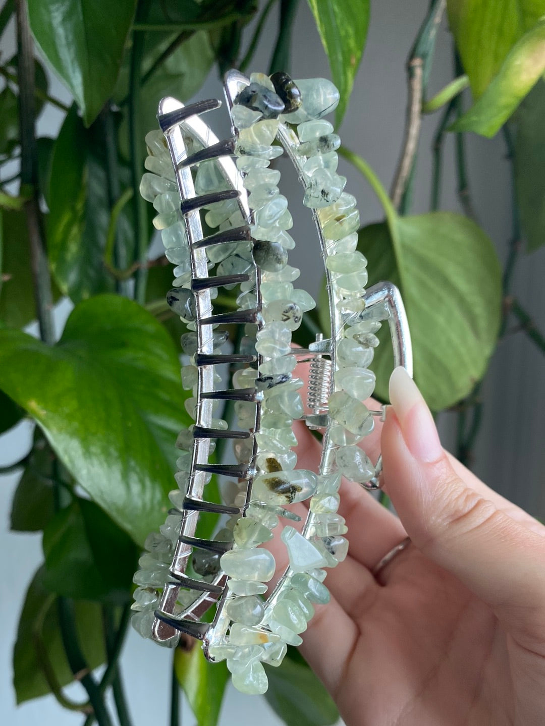 Prehnite Large Hair Clip