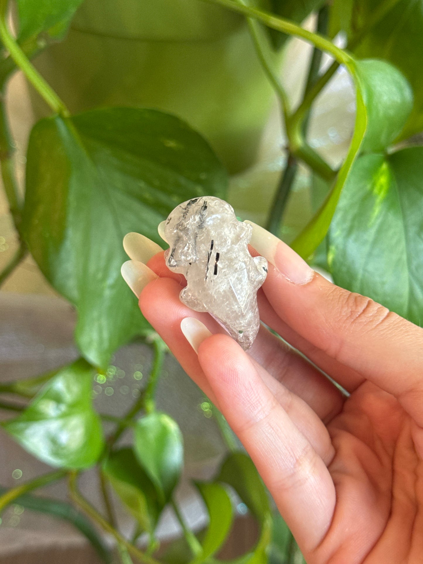 Clear Quartz and Black Tourmaline Axolotl