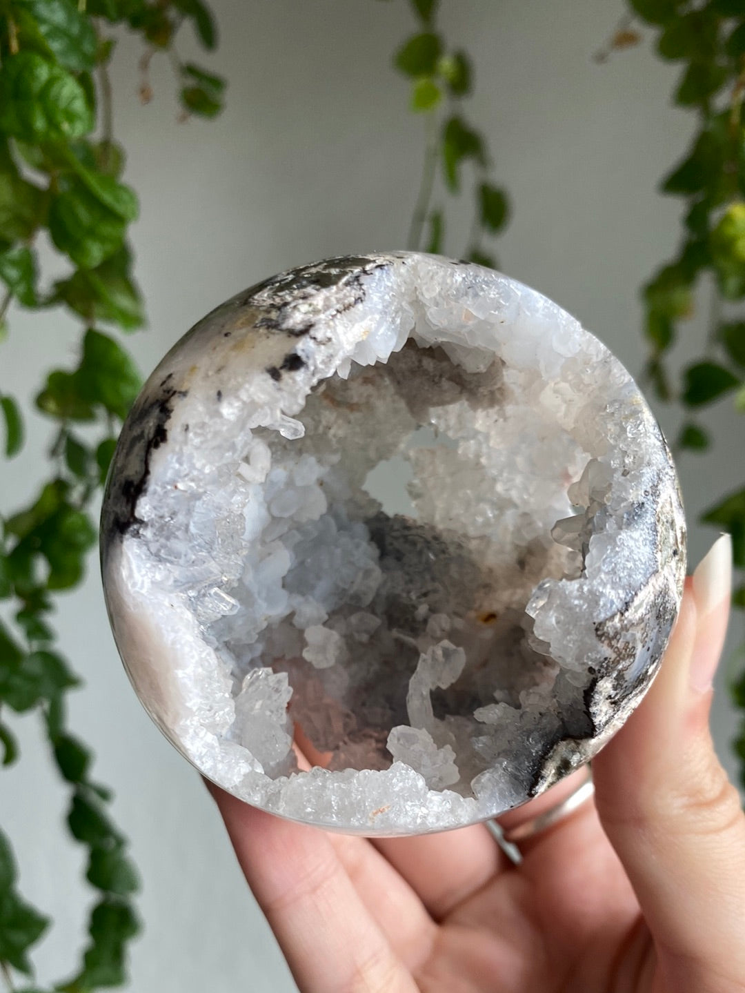 Large Argentina Agate Druzy Sphere A