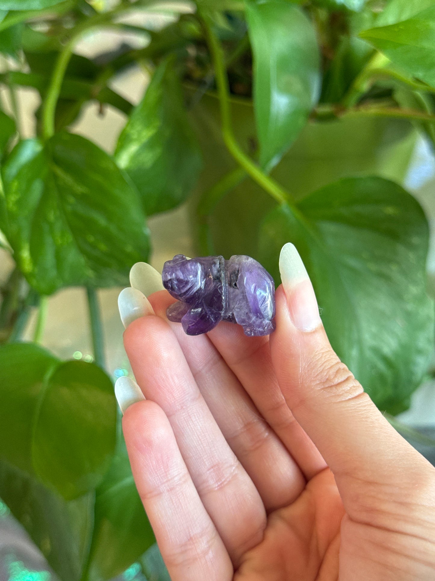 Amethyst Bear Carving