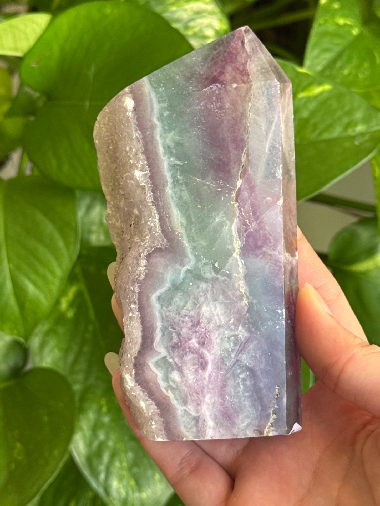 Fluorite Half Polished Tower