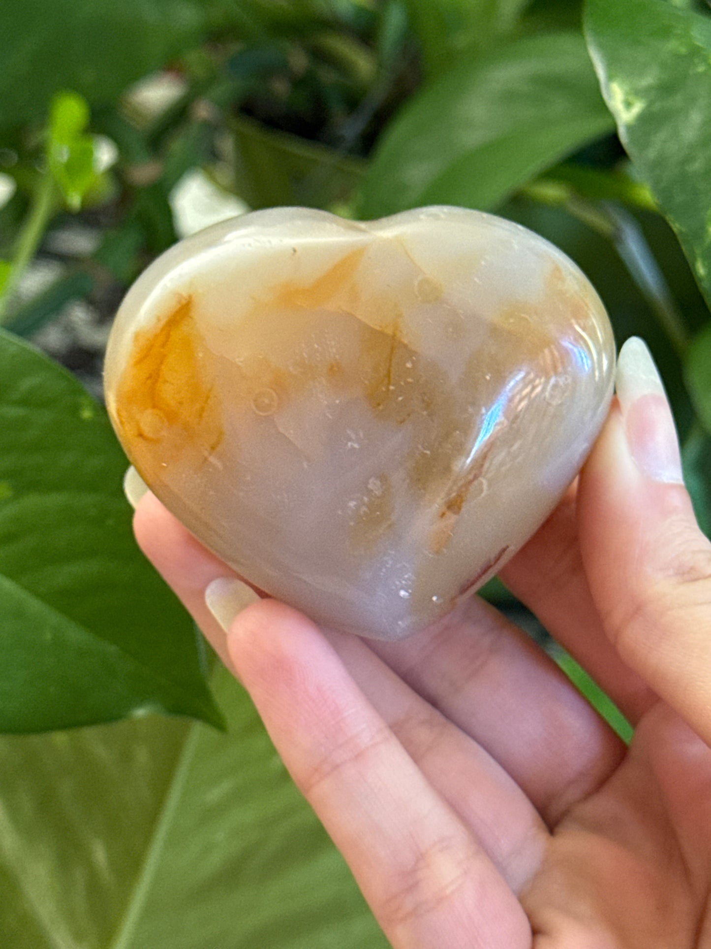 Agate Puffy Heart