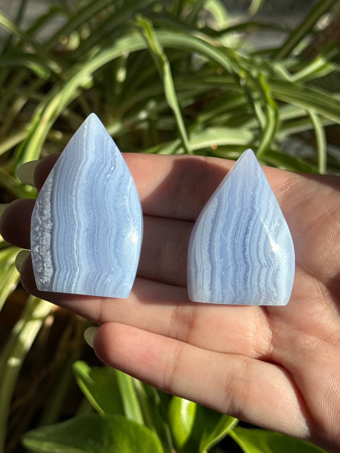 Blue Lace Agate Flames