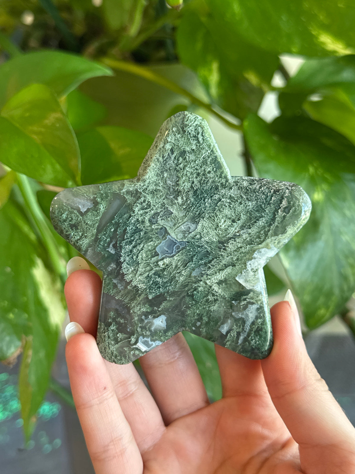 Gorgeous Moss Agate Star B