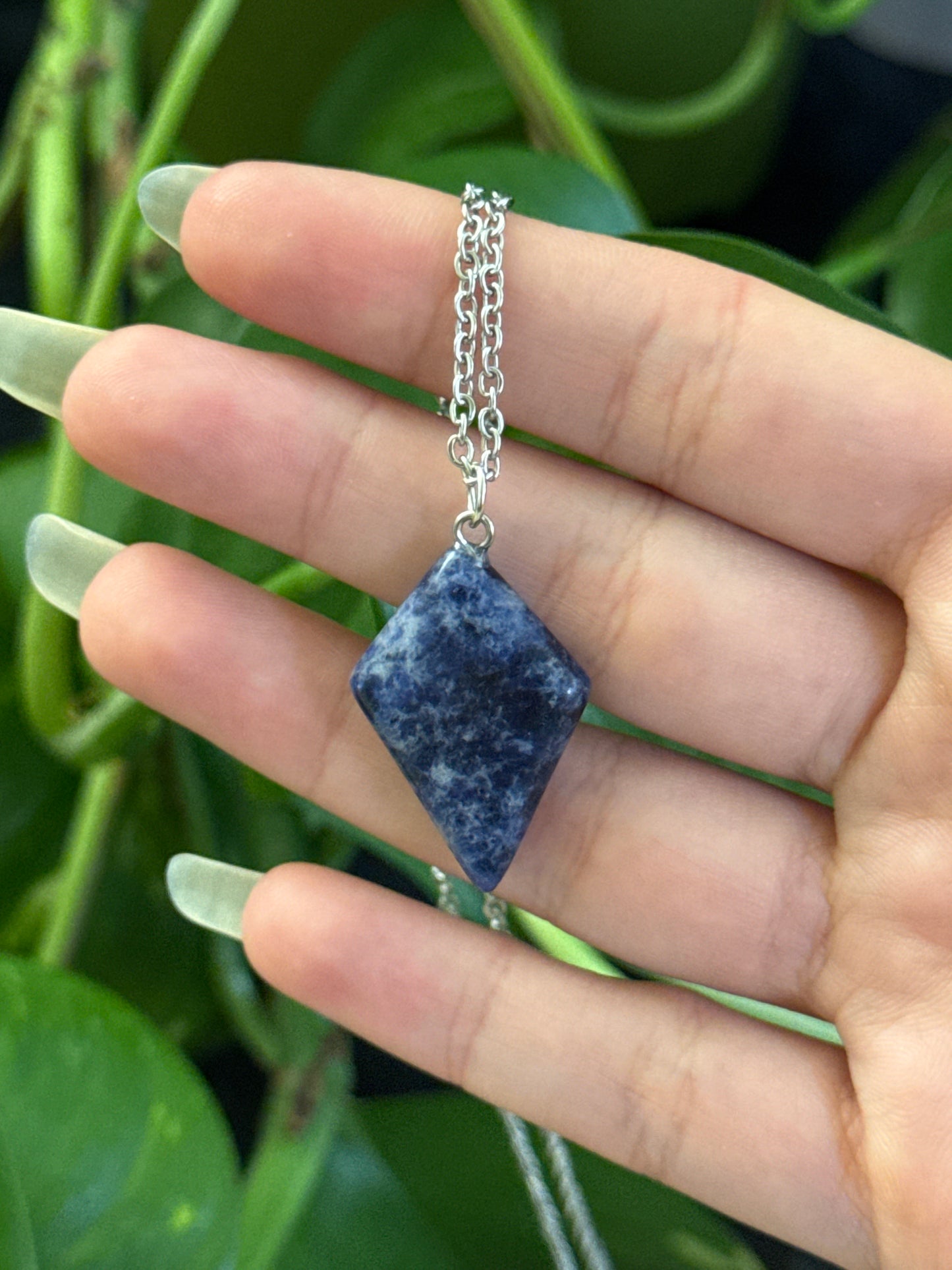 Sodalite Diamond Necklace