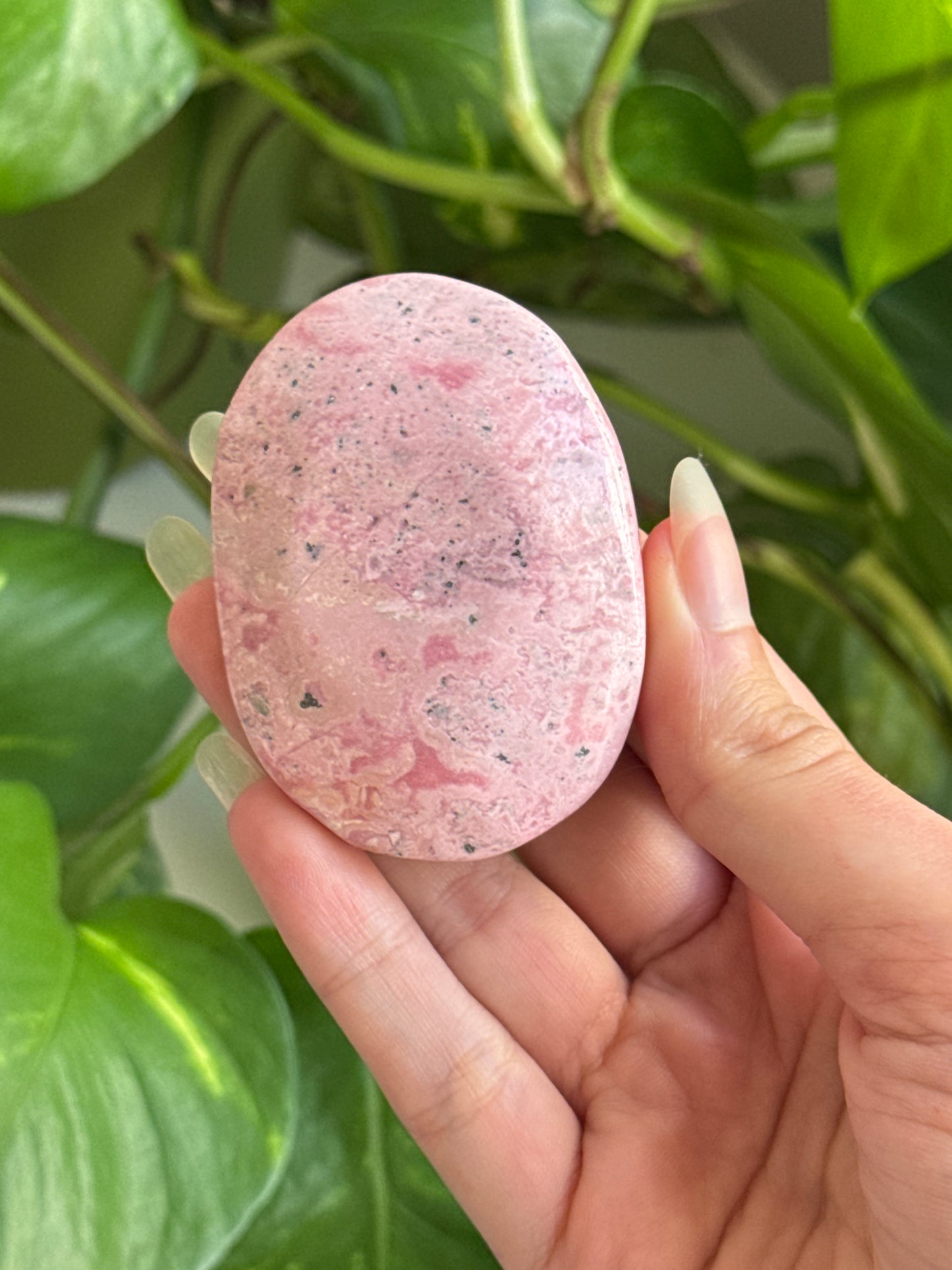 Bubblegum Rhodonite Palmstone | You Pick
