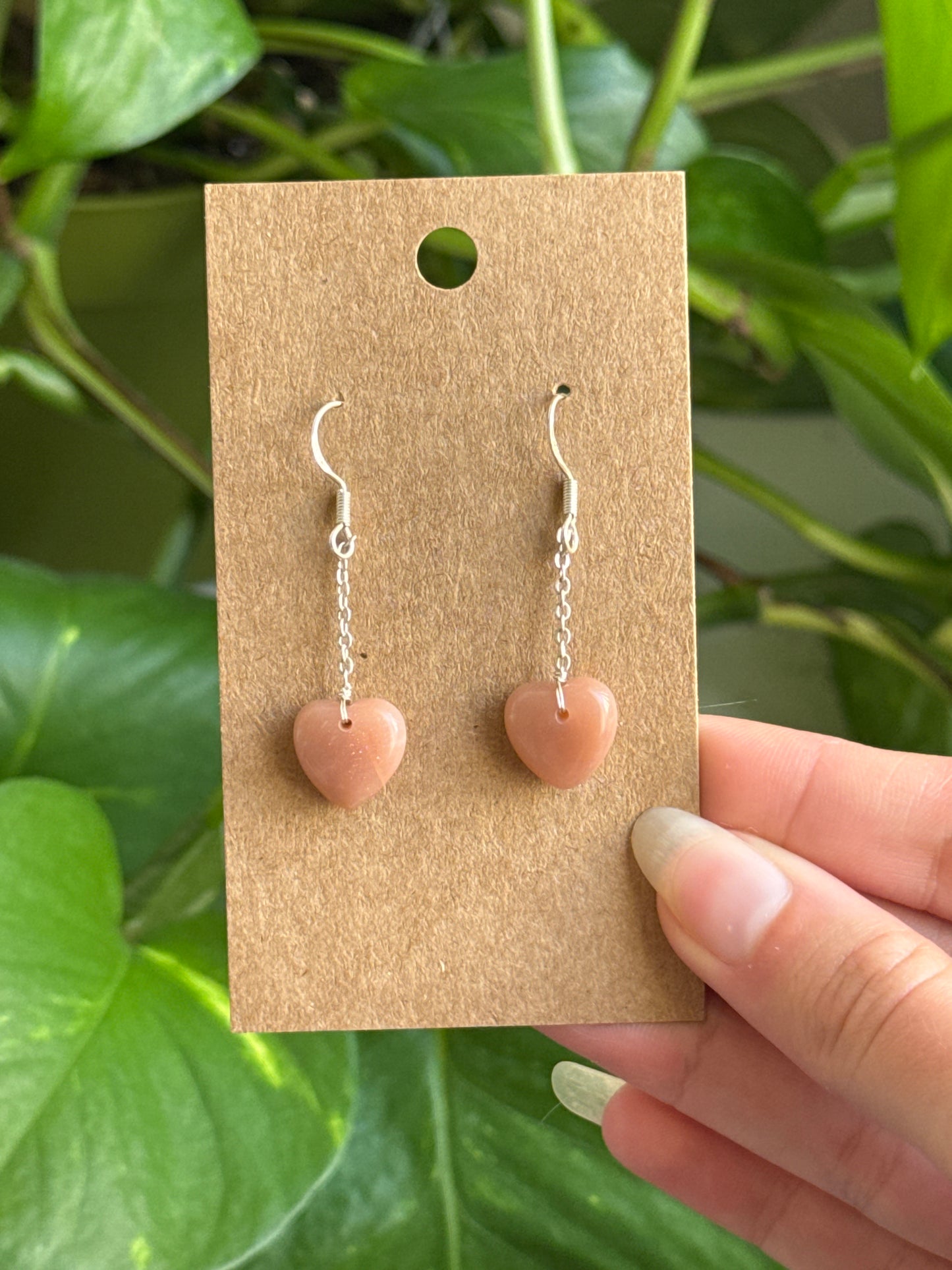 Peach Moonstone Earrings