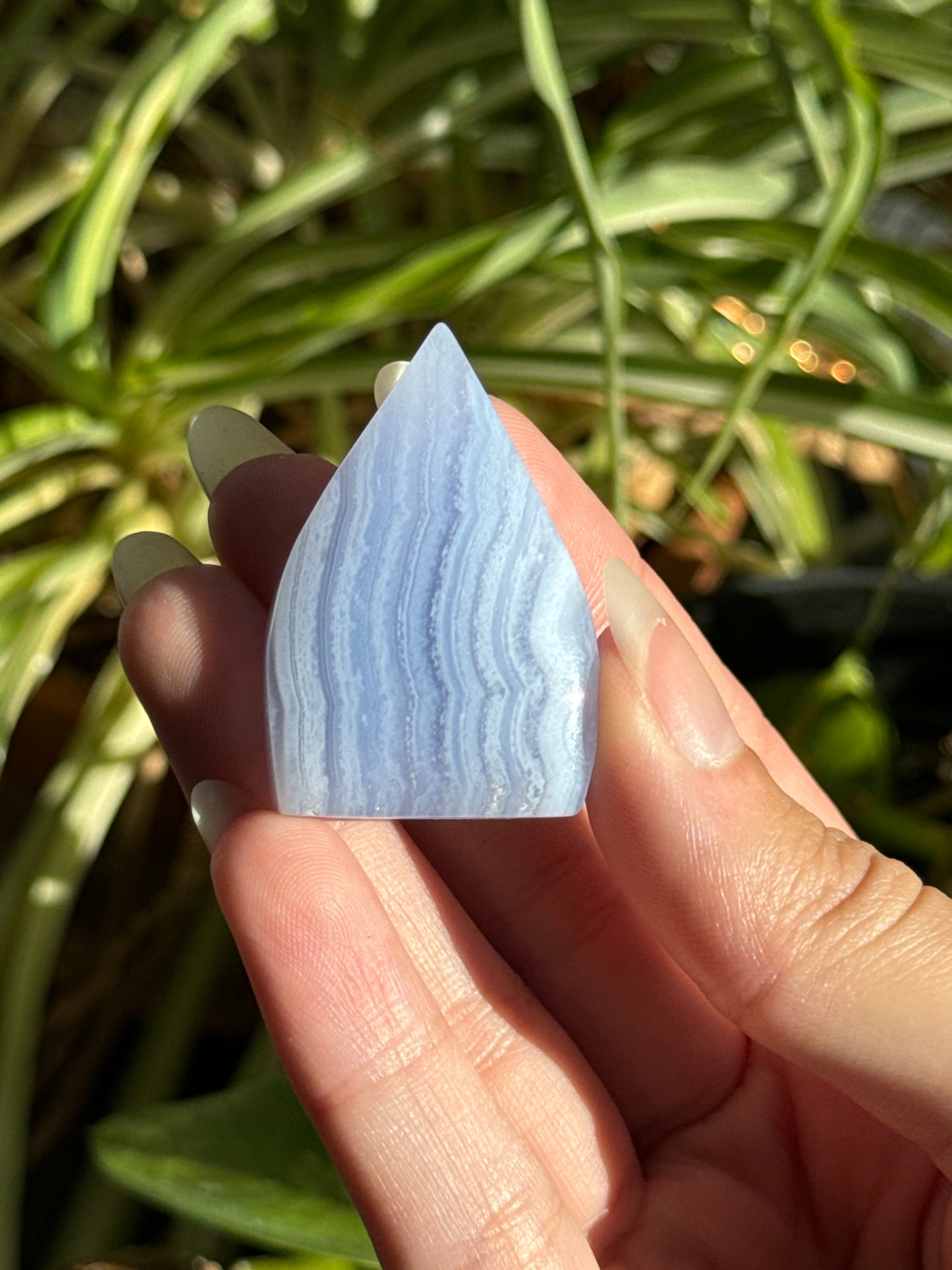 Blue Lace Agate Flames