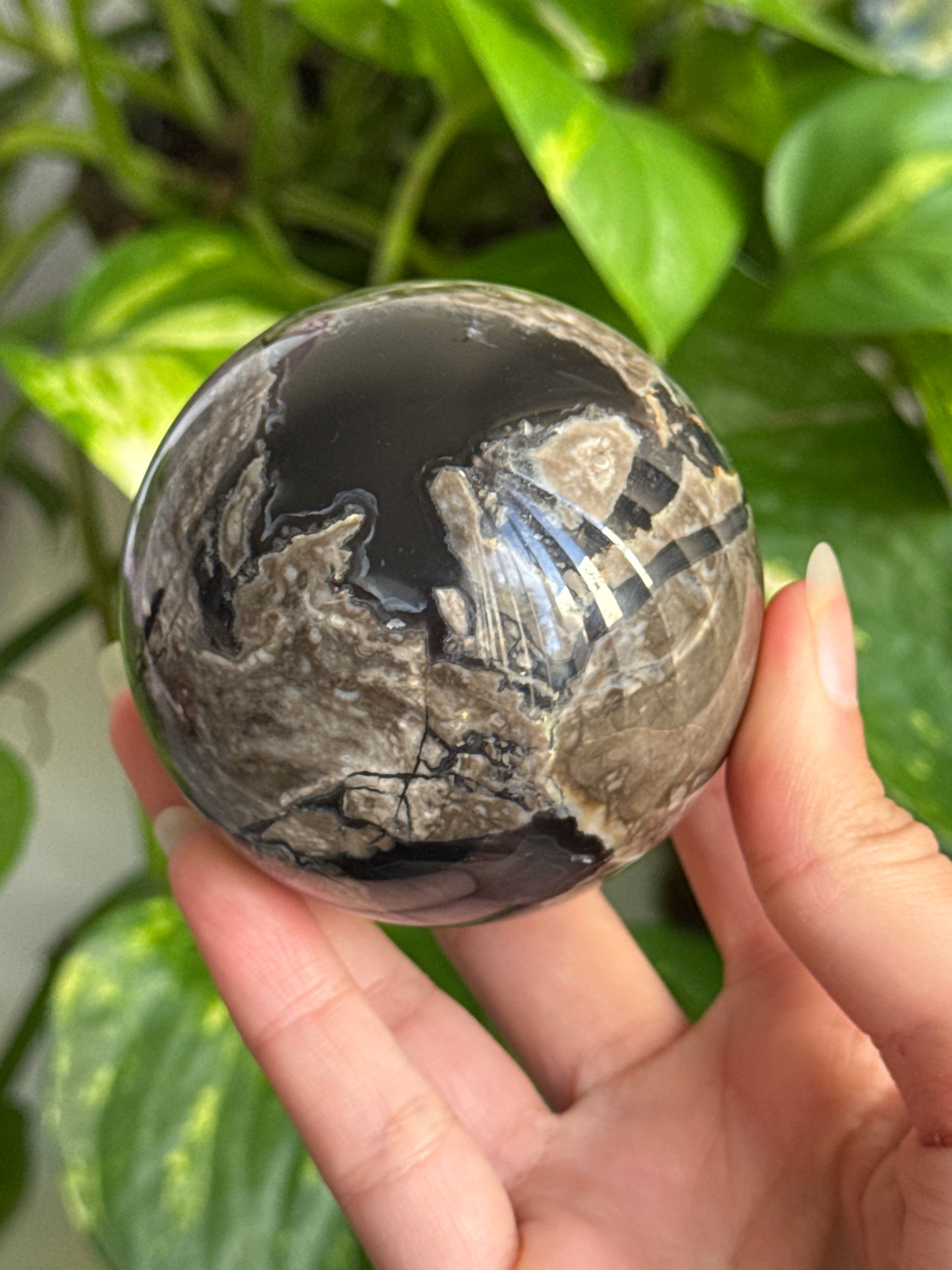 Volcano Agate Sphere B *UV Reative