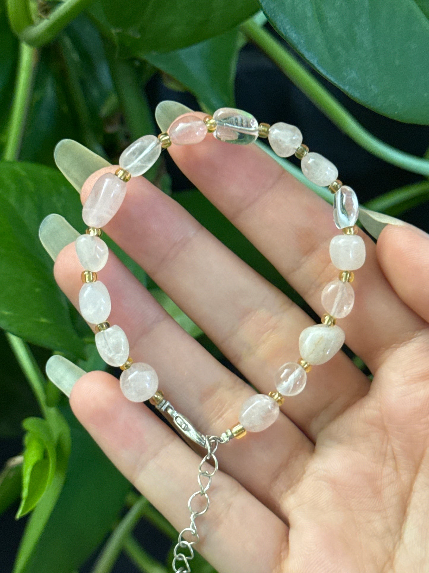 Freeform Rose Quartz Bracelet