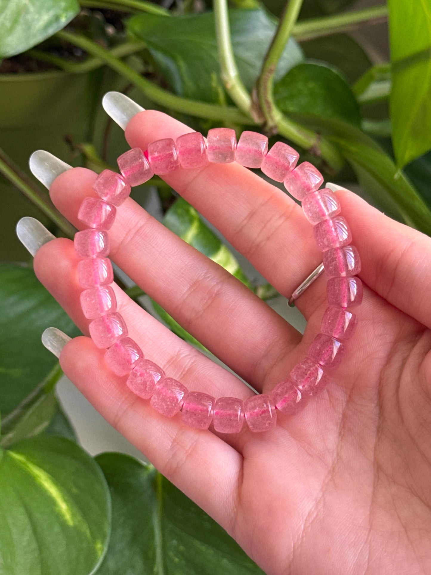 Strawberry Quartz Chubby Bracelet