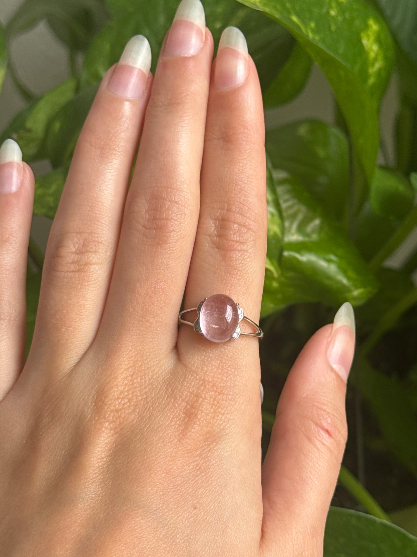 Morganite 925 Sterling Silver Adjustable Ring