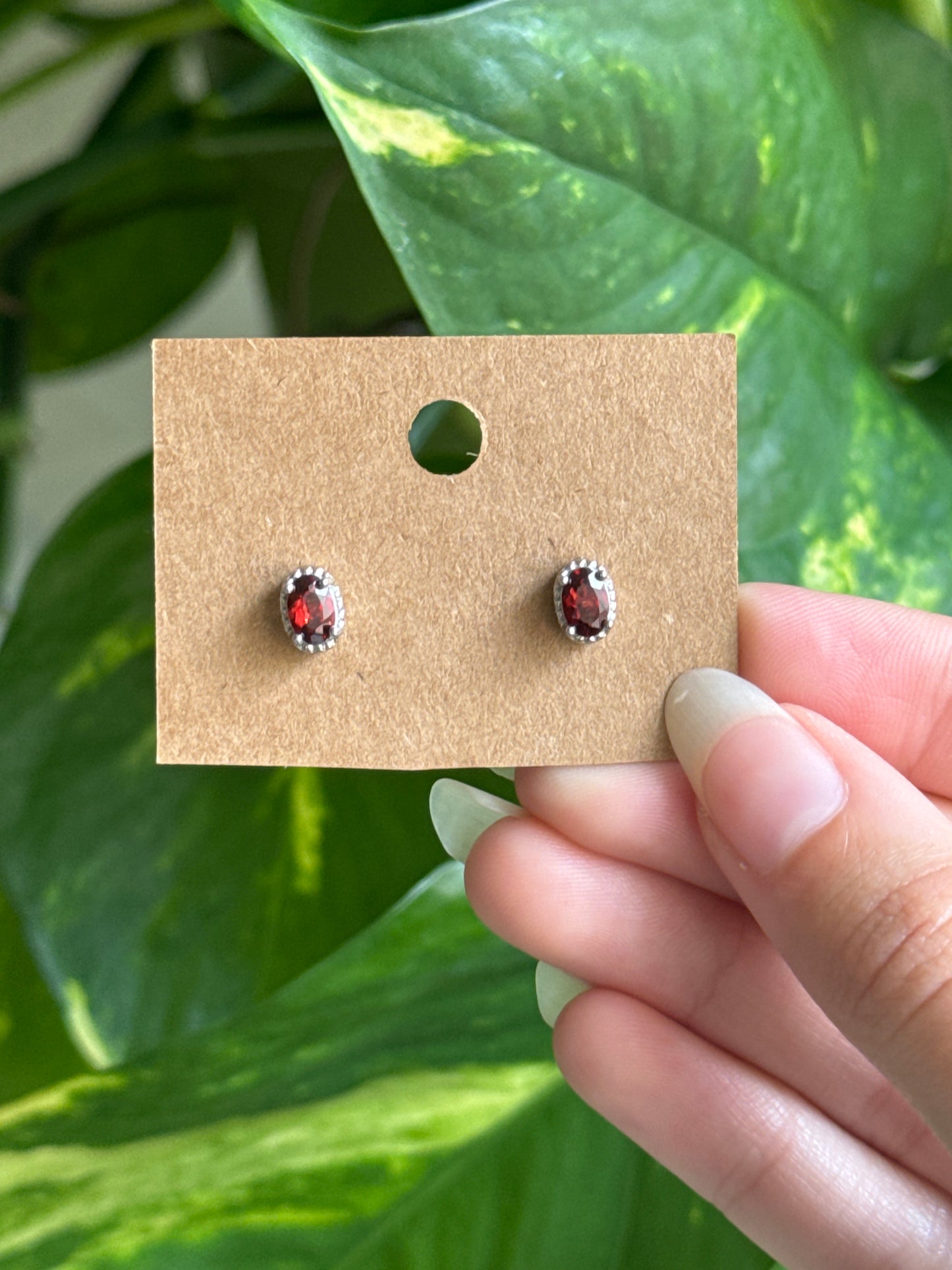 Garnet & Smoky Quartz Earrings
