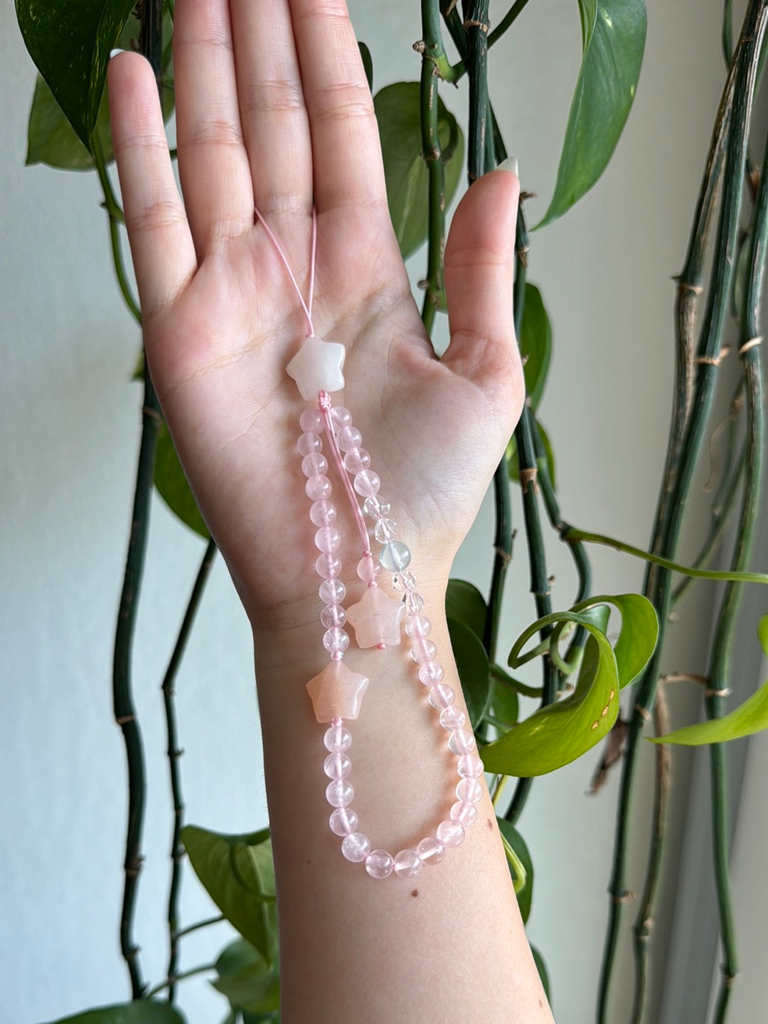 Rose Quartz & Aquamarine Hanging Charm