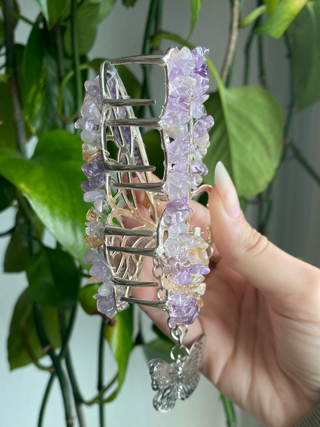 Ametrine Butterfly Hair Clip