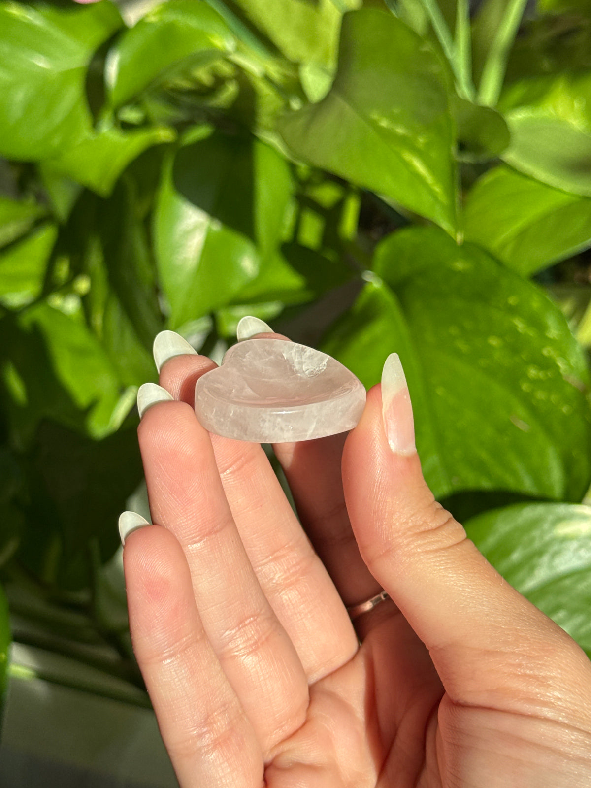 Rose Quartz Mini Bowl/Worry Stone Heart