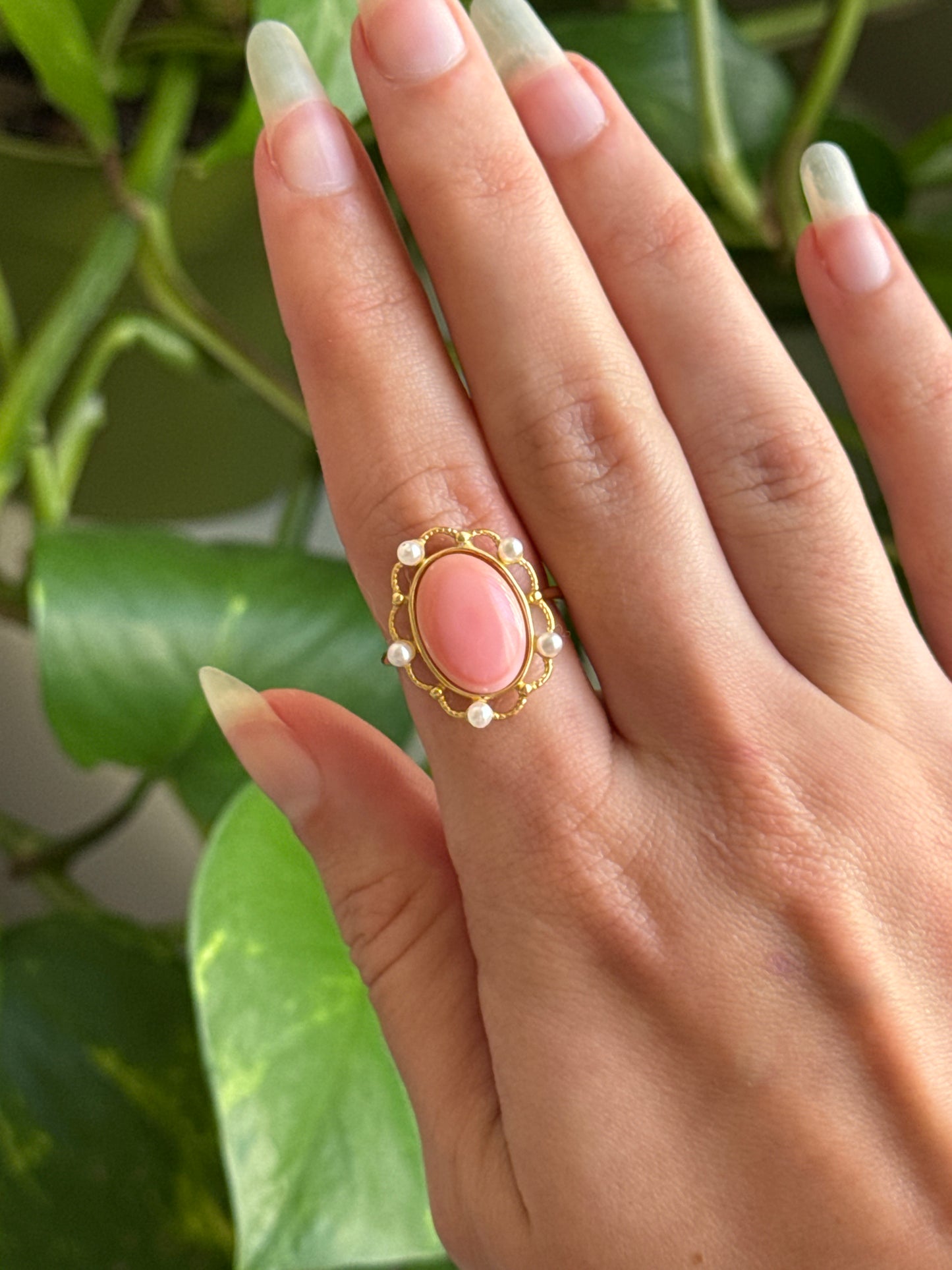 Queen Conch Shell 925 Gold Vermeil Adjustable Ring