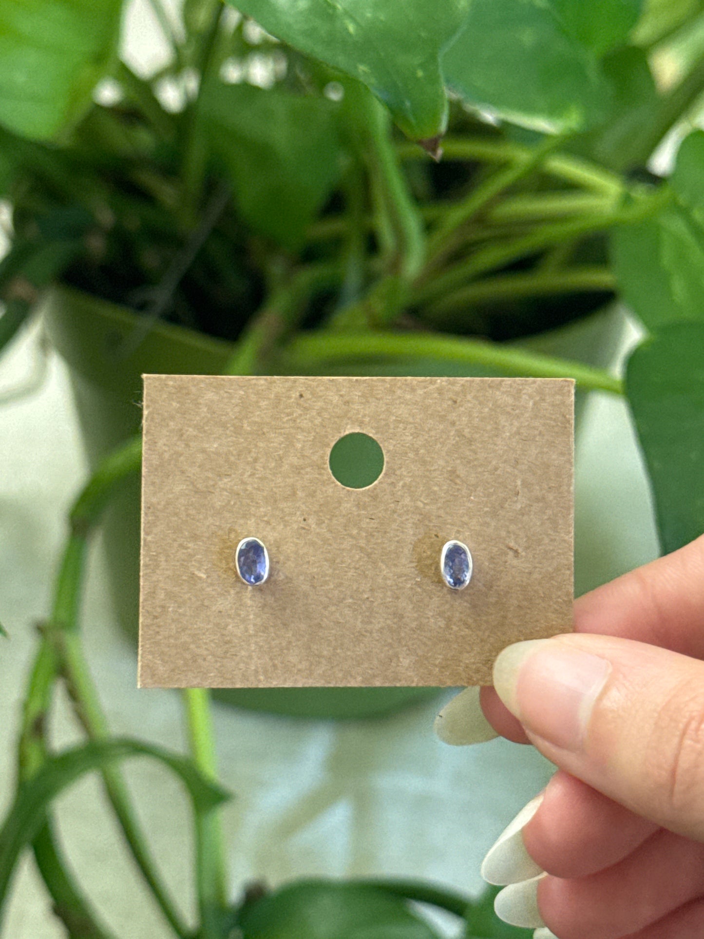 Tanzanite Oval Stud 925 Sterling Silver Earring