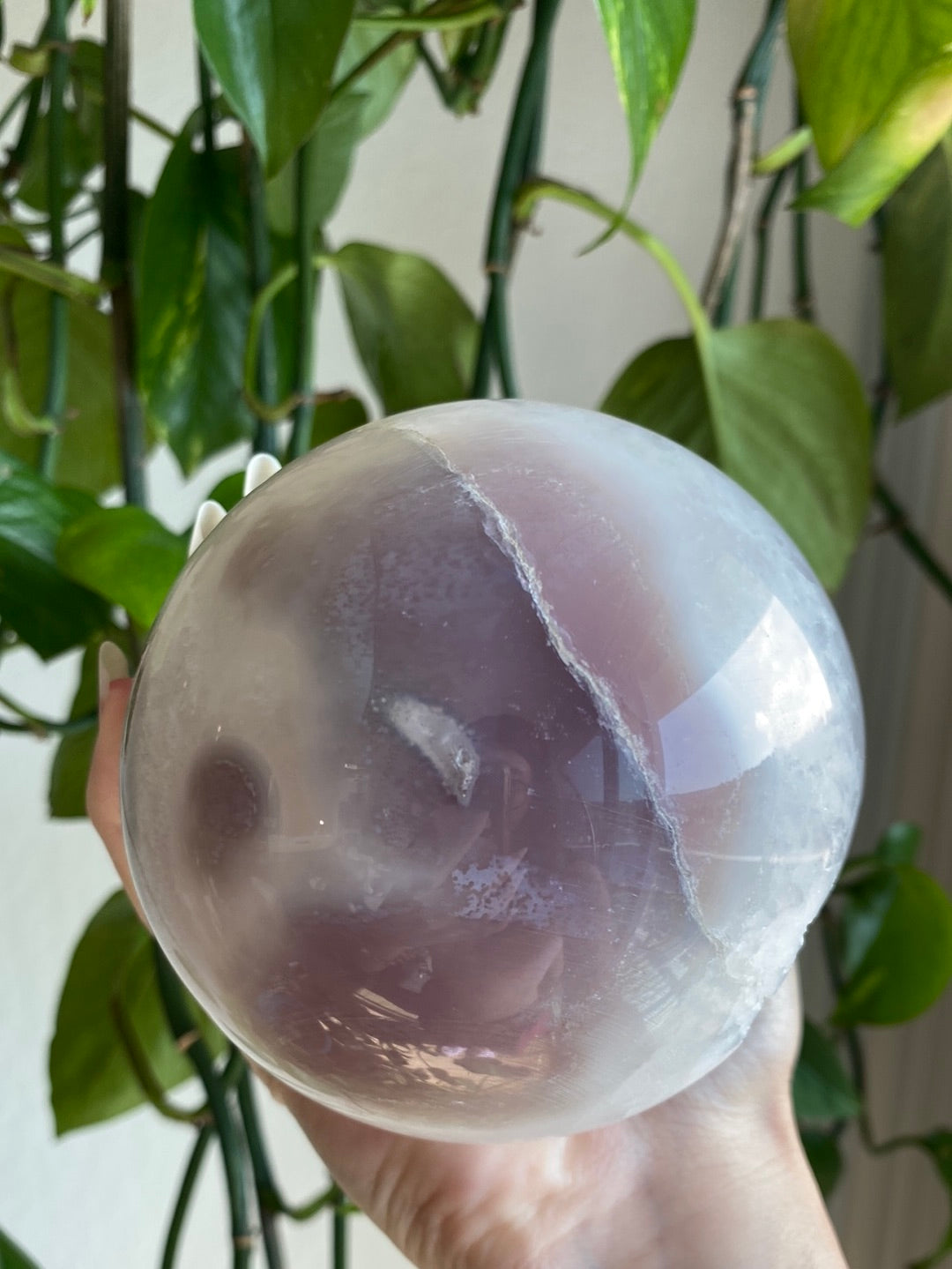 XL Lilac Pink Amethyst & Quartz Druzy Sphere 100mm 2.5lbs