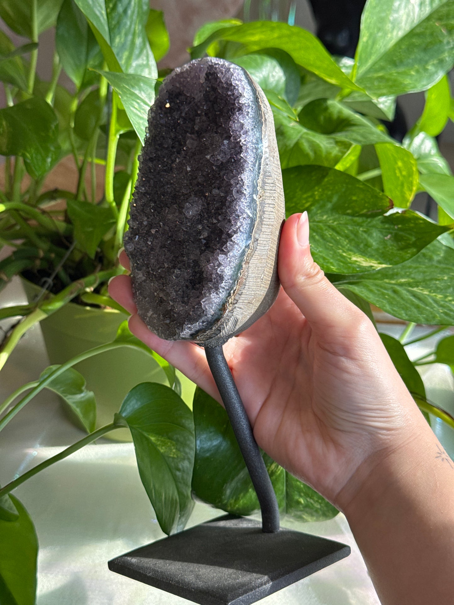 Sparkly Amethyst Geode on Stand