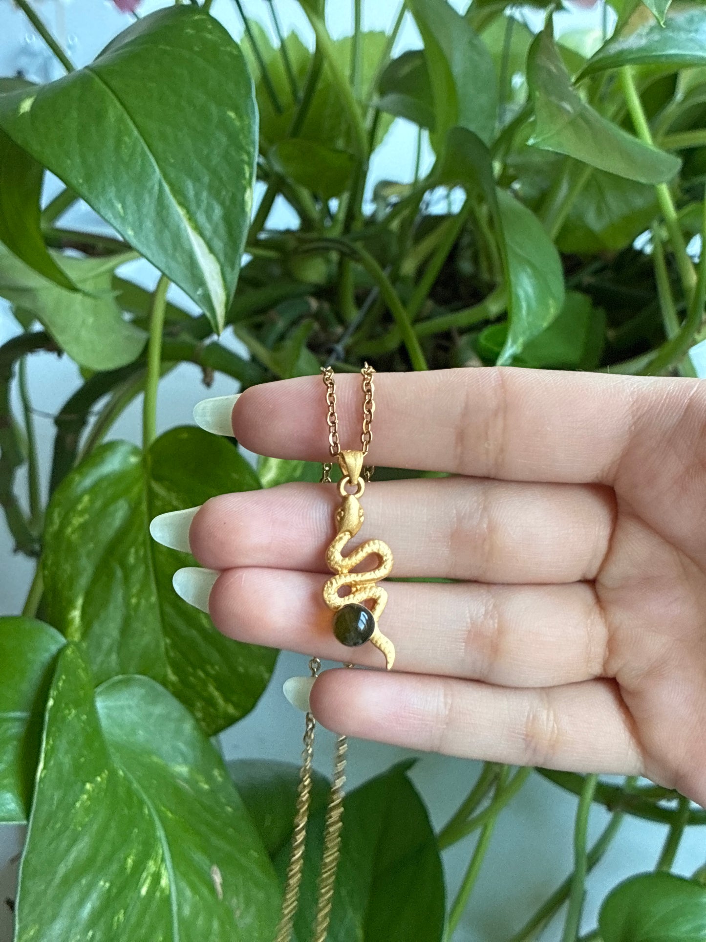 Golden Amethyst Snake Gold Necklace