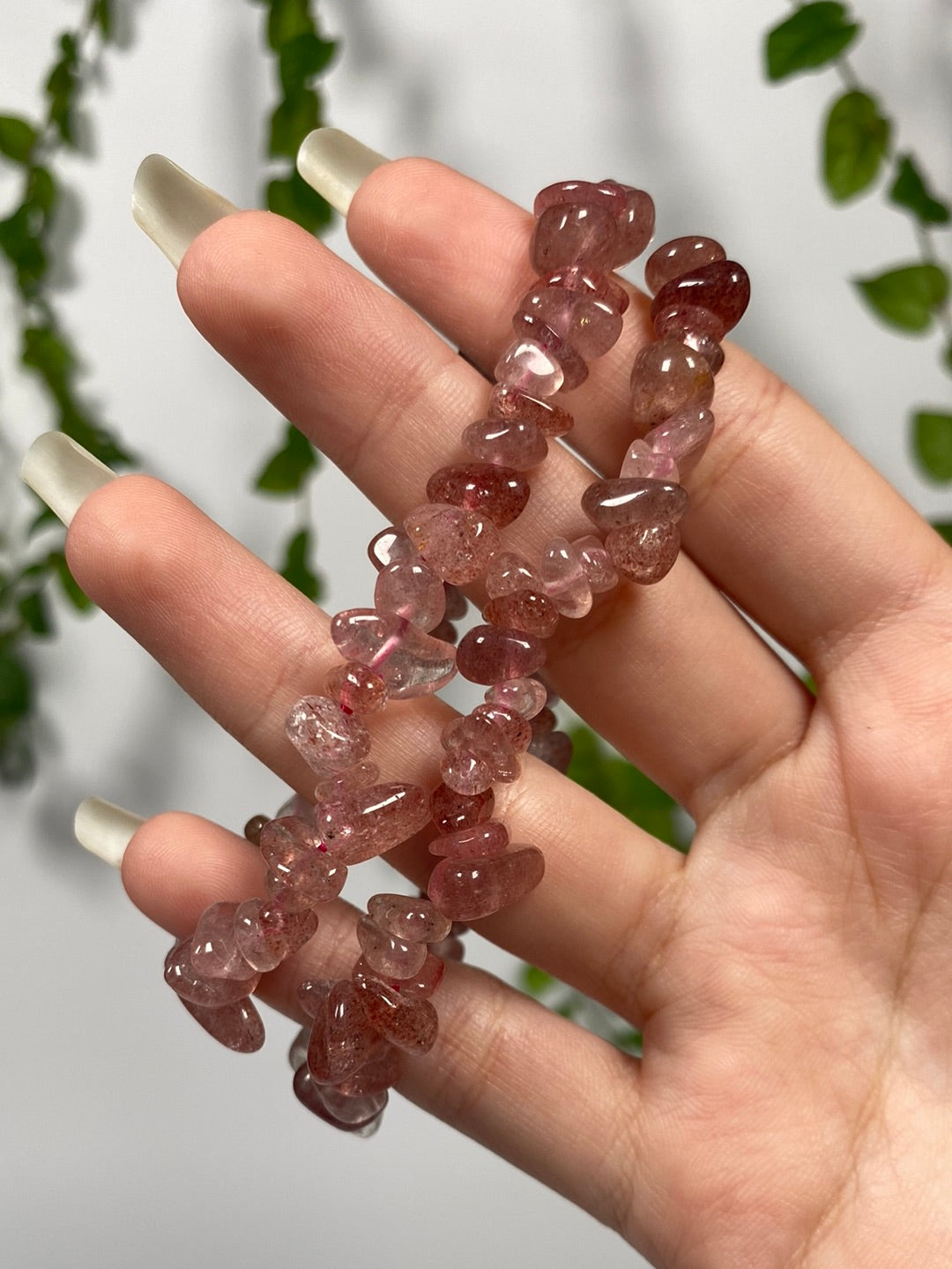 Strawberry Quartz Chip Bracelet