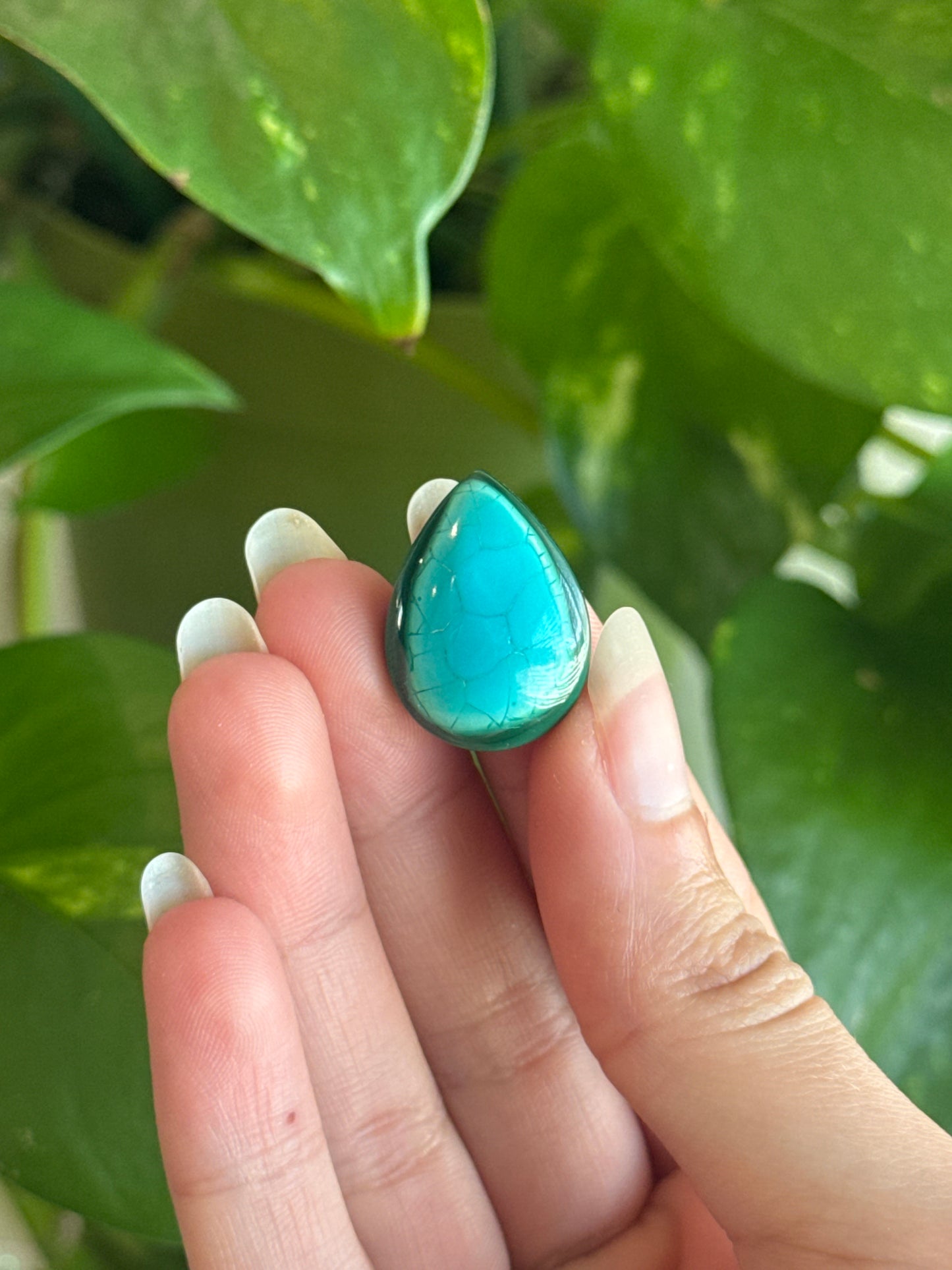 Unique High Grade Malachite & Chrysocolla Teardrop