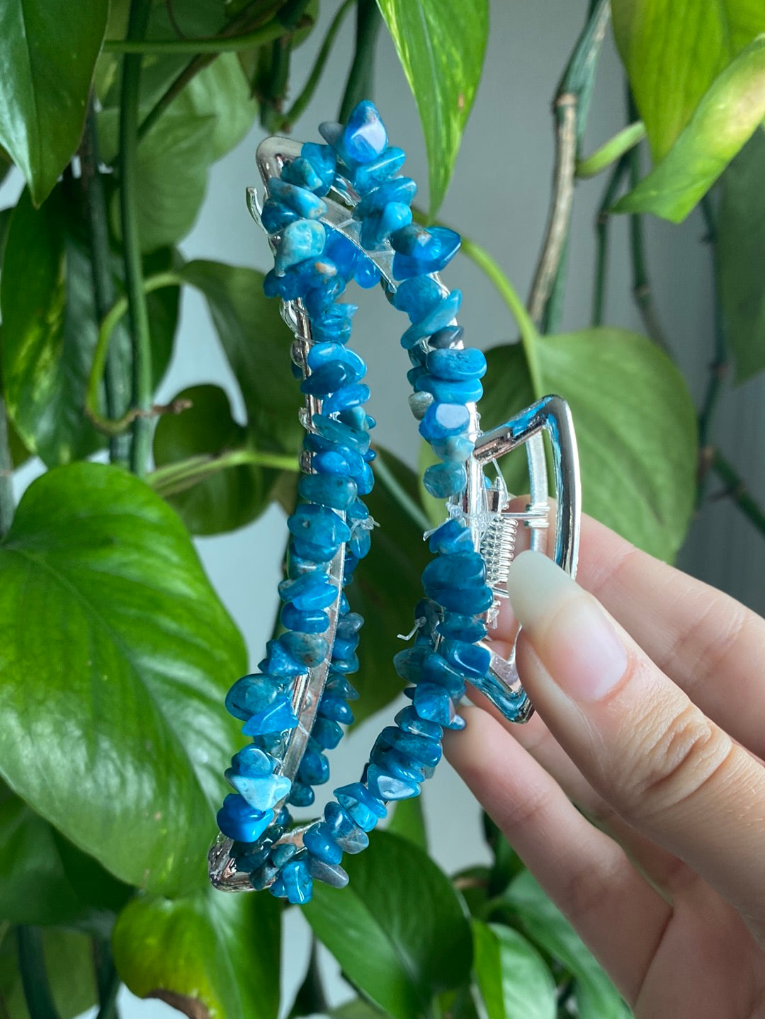 Blue Apatite Large Hair Clip