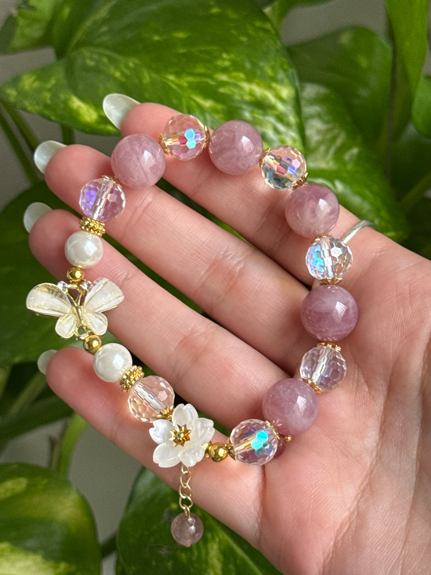 Lavender Rose Quartz Bracelet