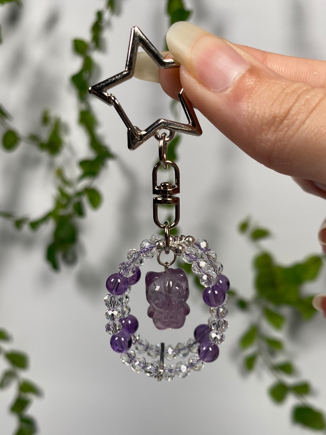 Amethyst Hello Kitty Keychain