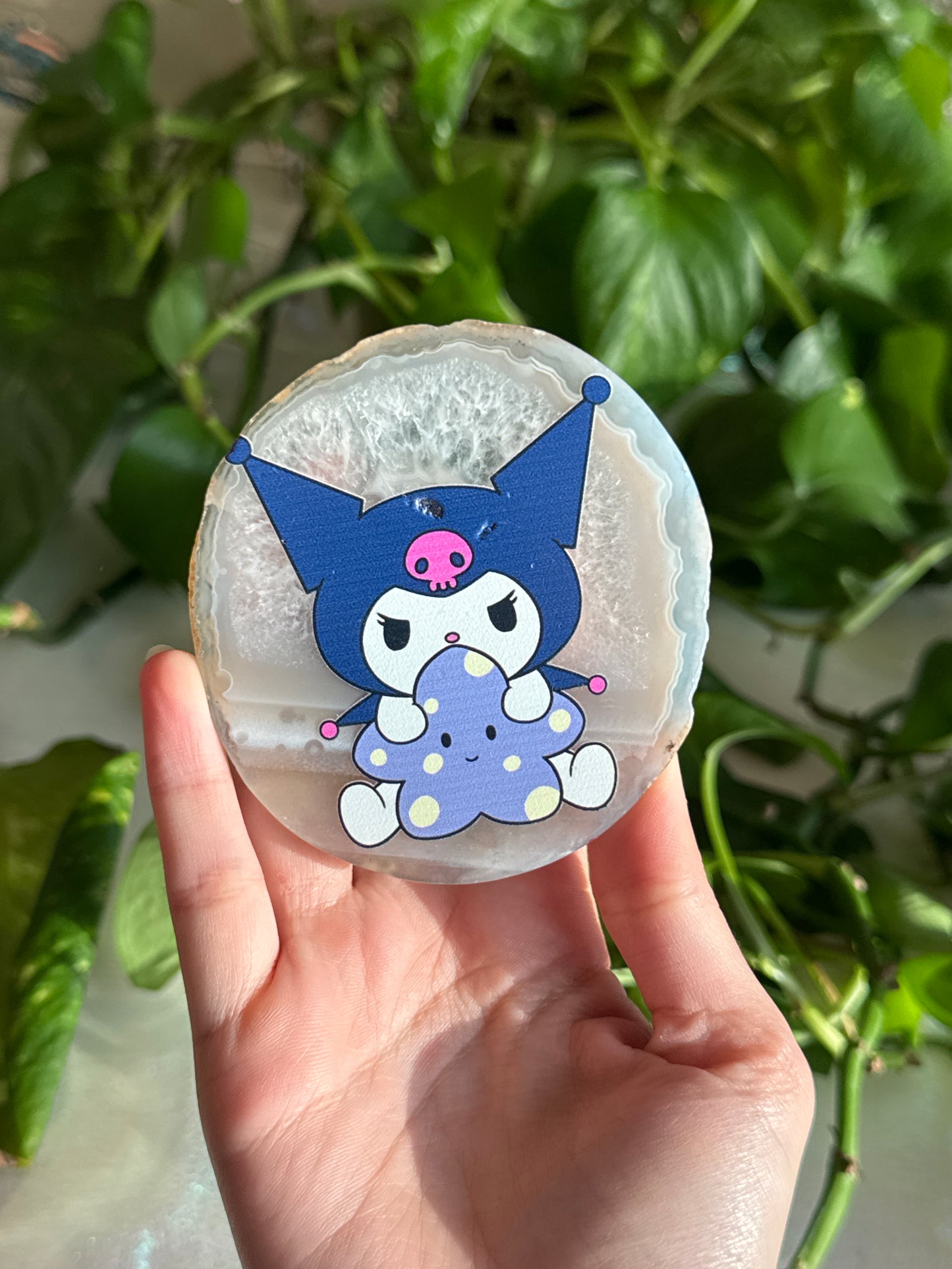 Cutesy Kuromi Cloud on Agate Slab