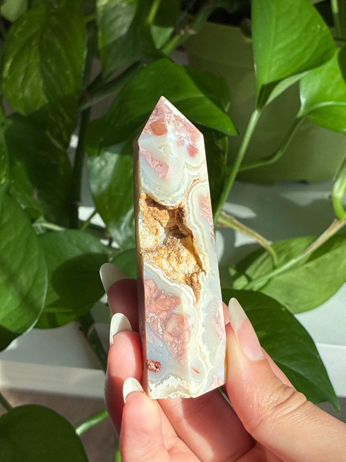 Cotton Candy Agate Druzy Tower B
