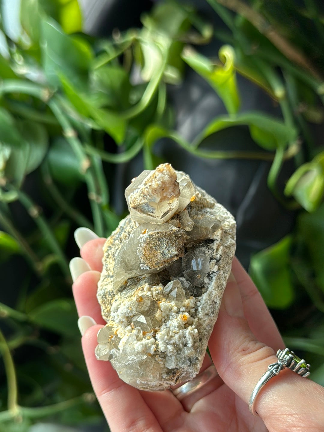 Orange Spessartine Garnet & Smoky Quartz A