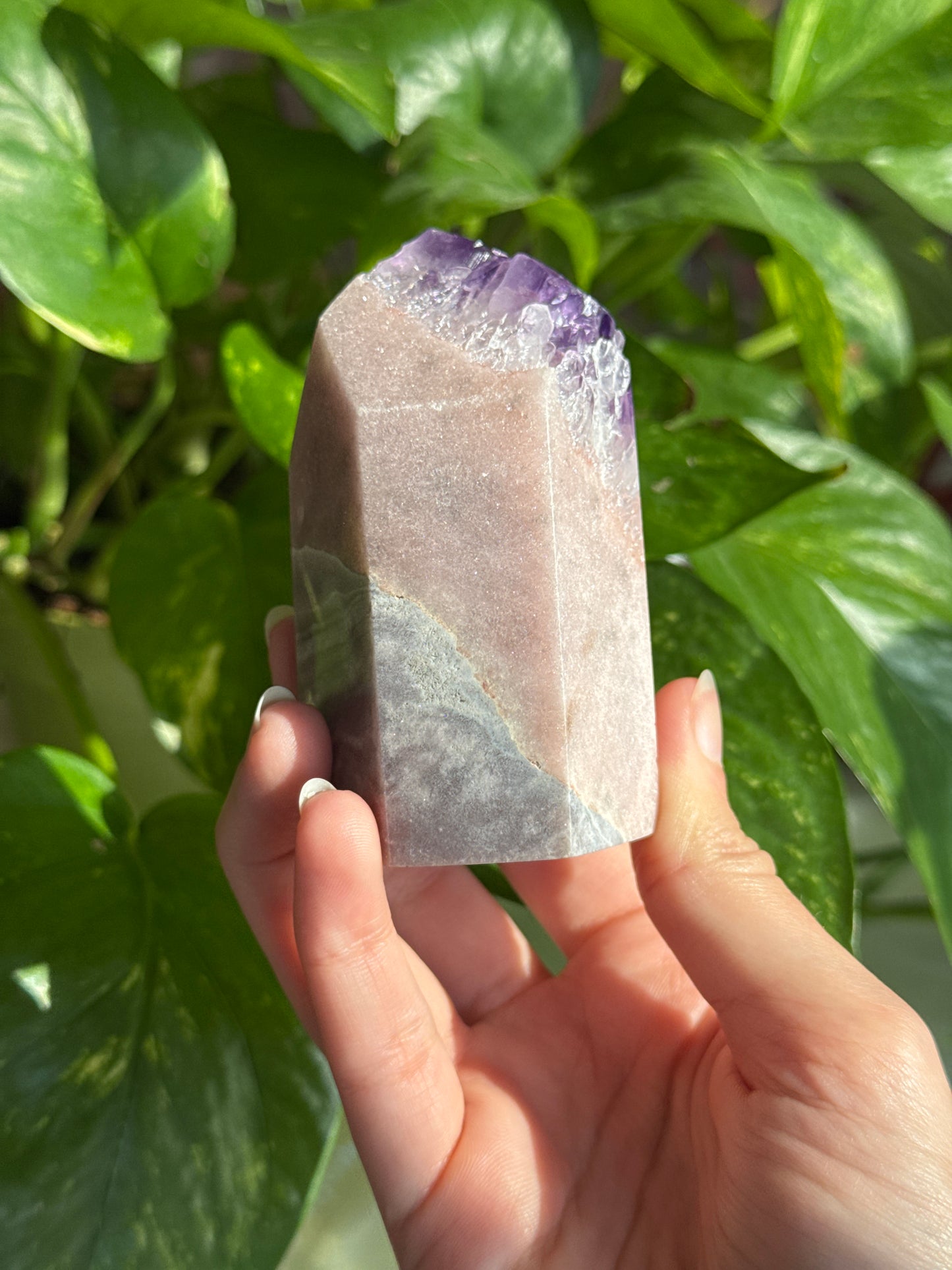 Unique Pink Amethyst & Amethyst Tipped Tower