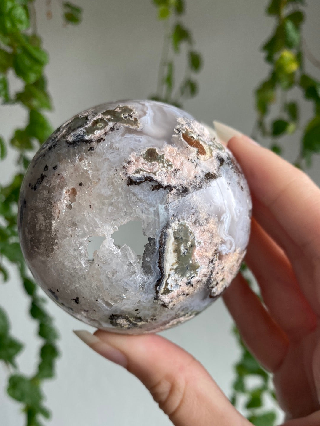 Large Argentina Agate Druzy Sphere A