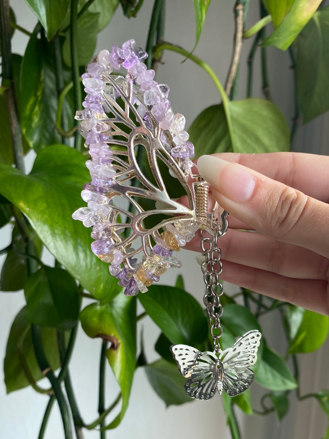 Ametrine Butterfly Hair Clip