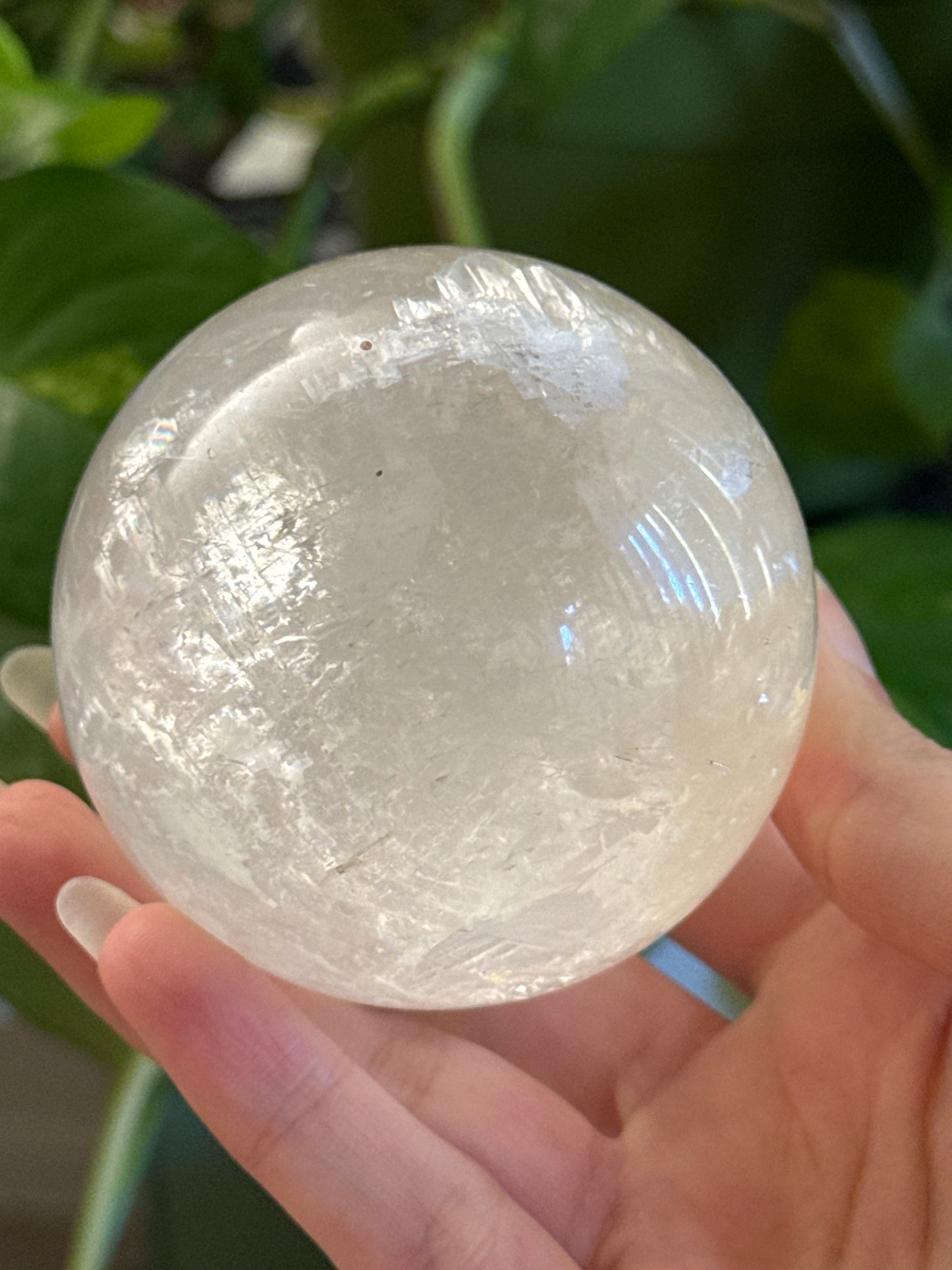 Flashy Optical Calcite Sphere 65mm *see vid for rainbows*