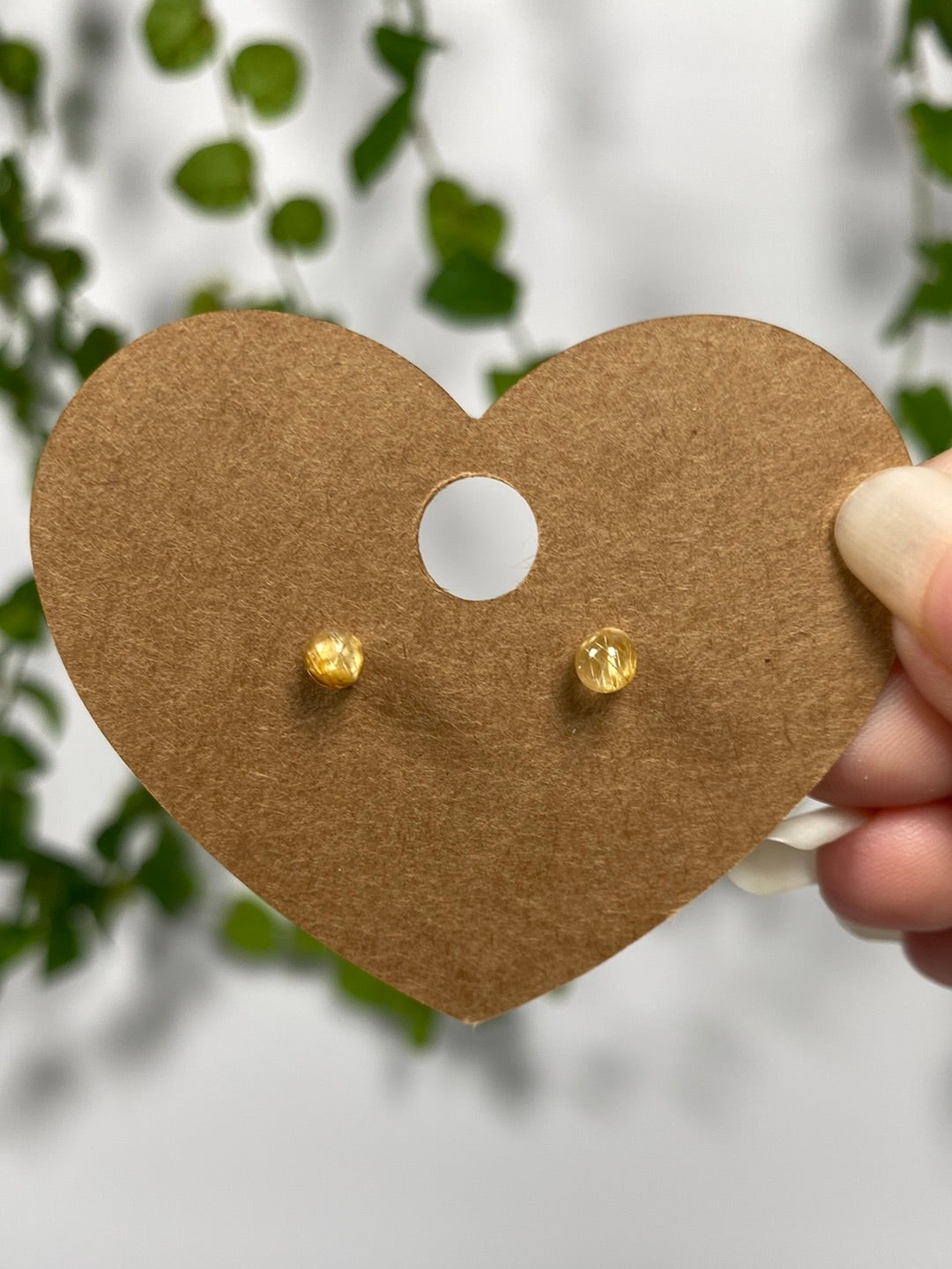 Gold Rutile Earrings (free since metal is oxidized)
