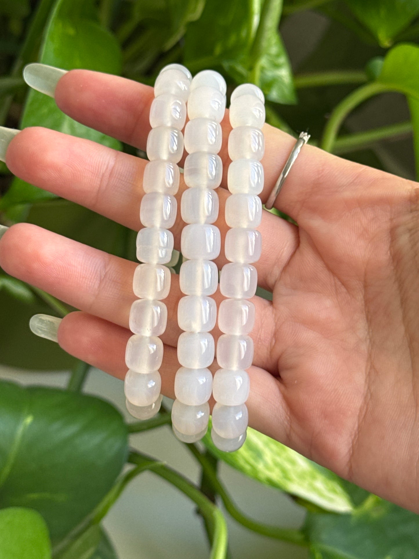 Grey Chalcedony Chubby Bracelet