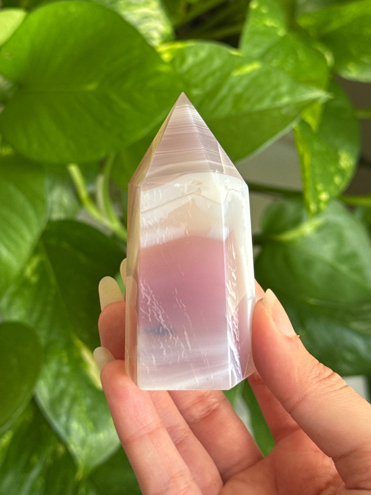 Pink Dyed Jelly Agate Tower