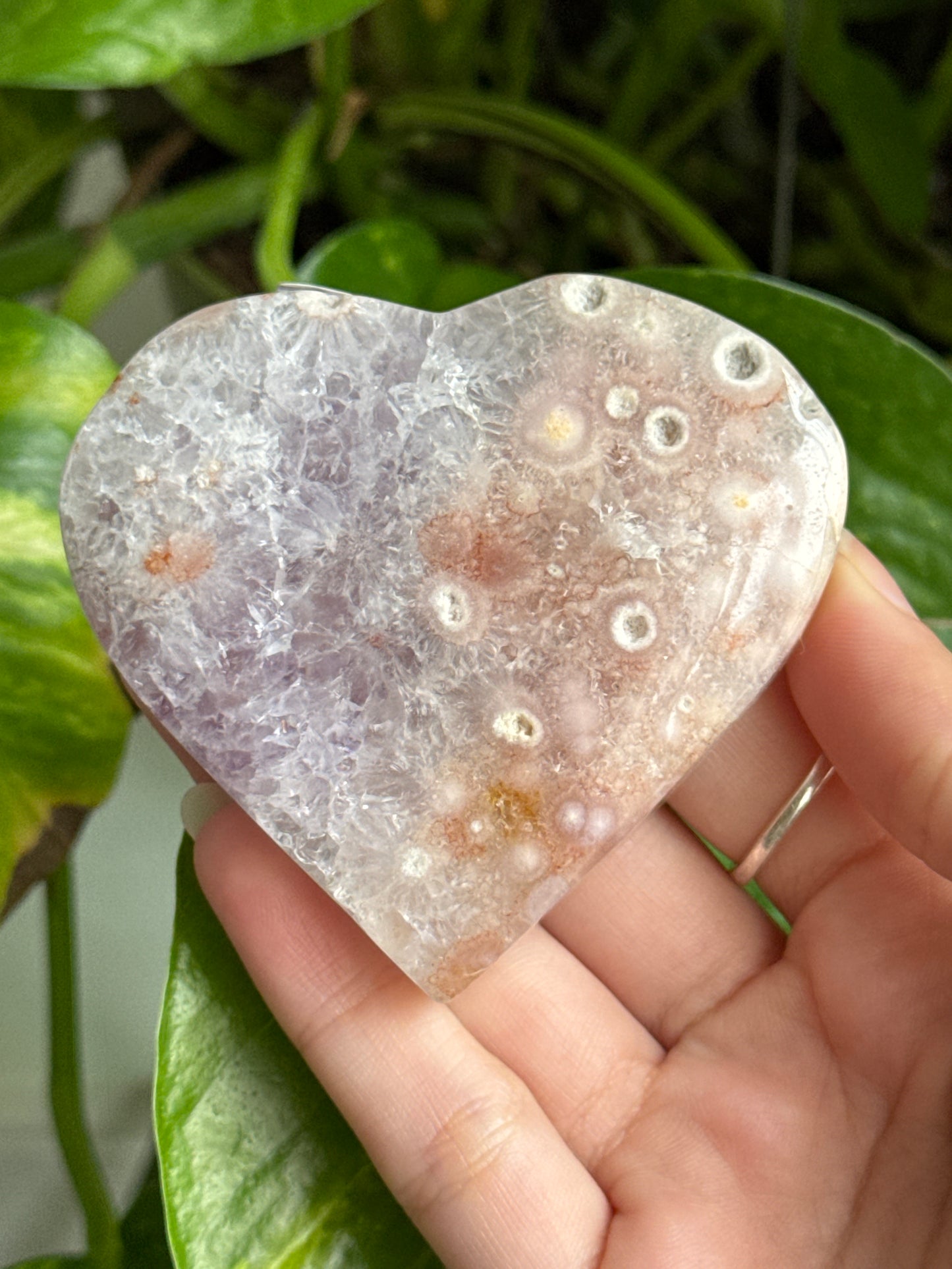Pink Amethyst & Amethyst Heart