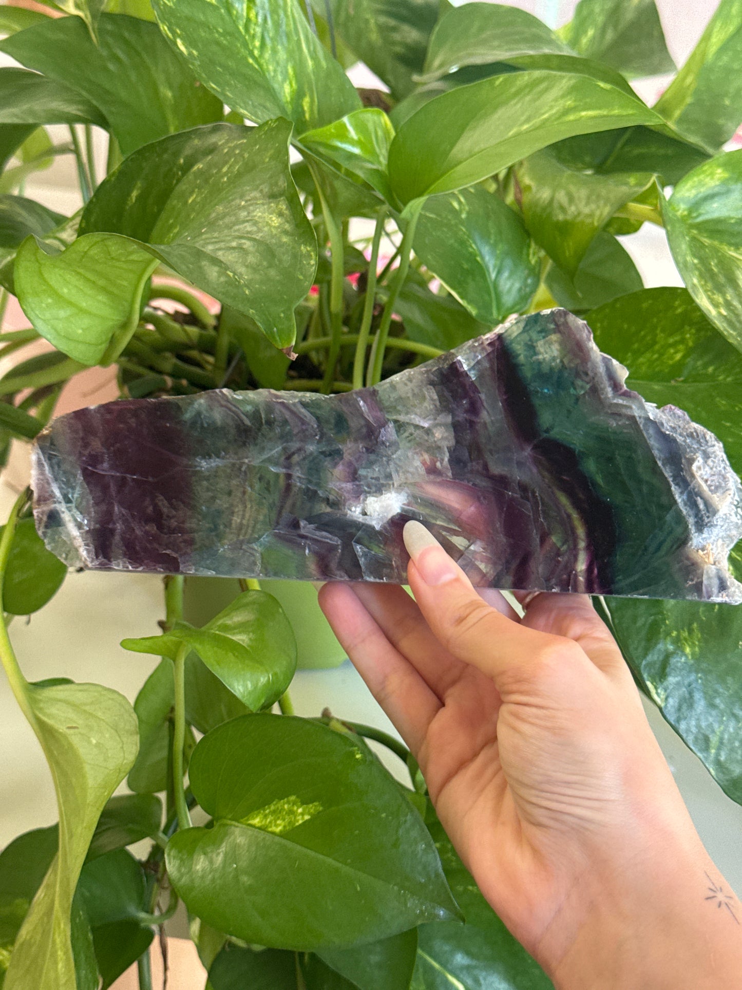 Fluorite Slab With Rainbows