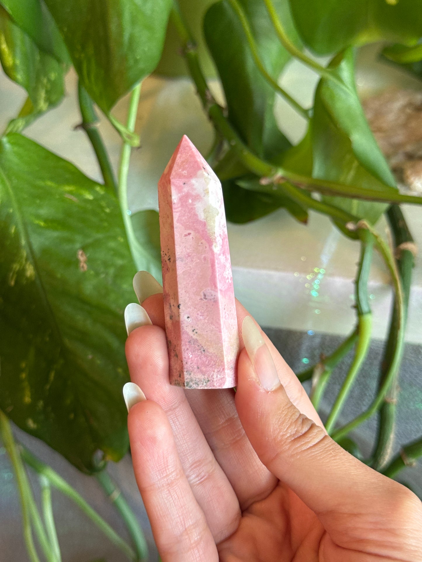 Peruvian Bubblegum Rhodonite Mini Tower