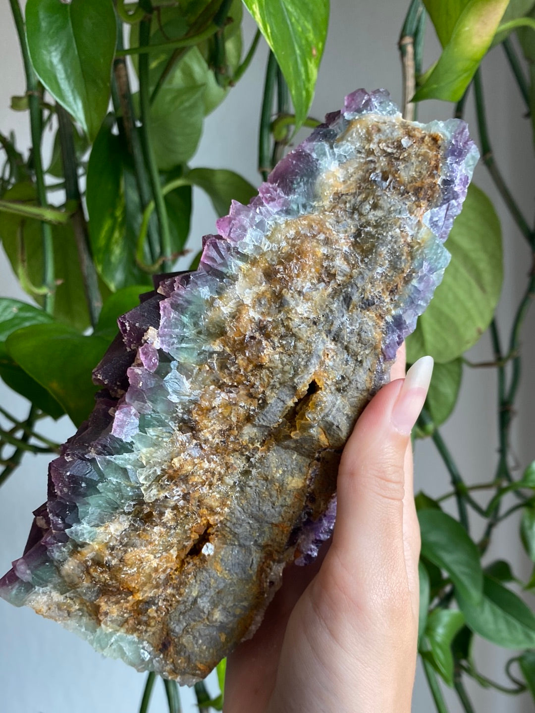 XL Unique Magenta/Green Cubic Fluorite Specimen