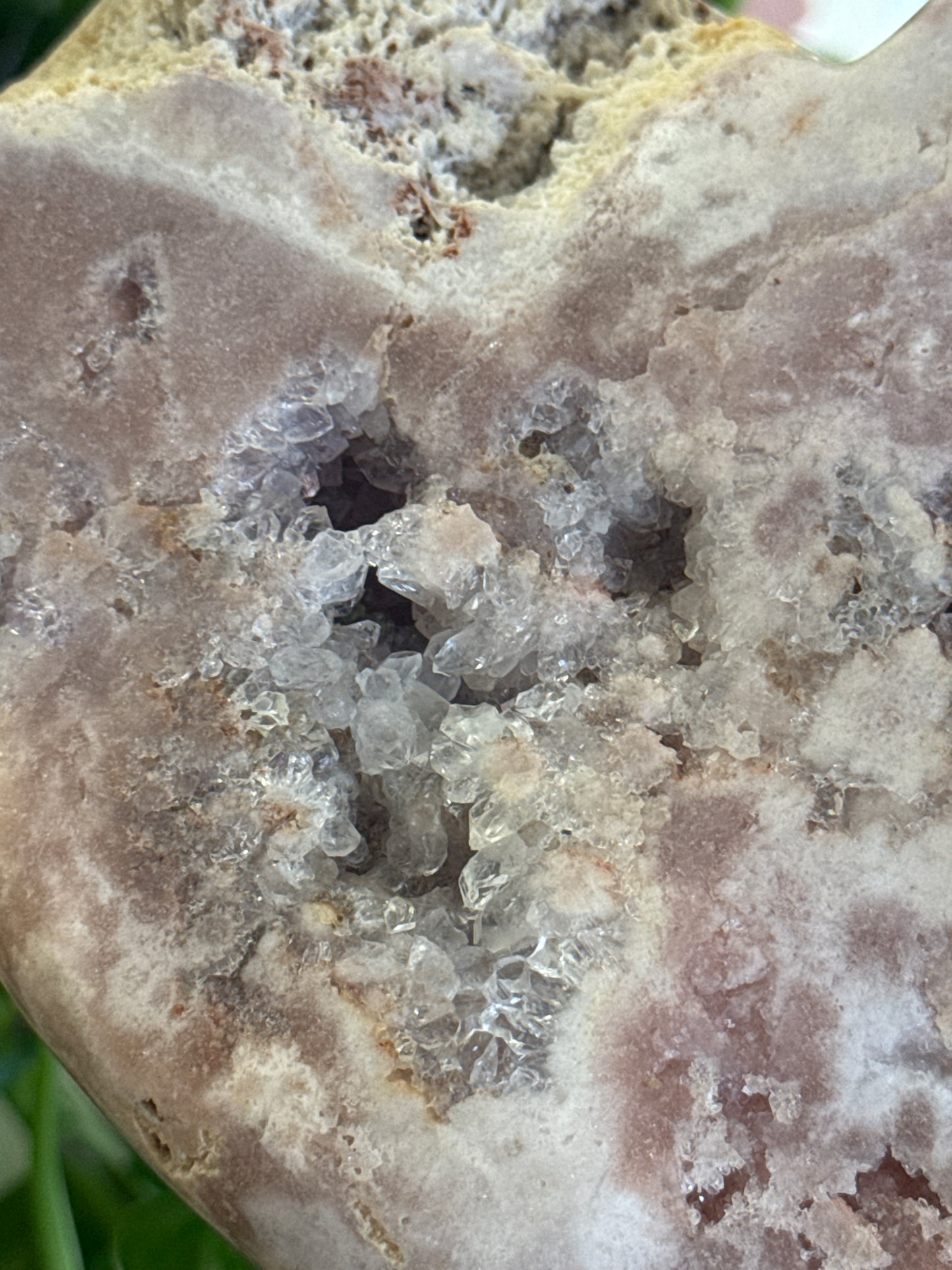 Statement Pink Amethyst & Amethyst & Quartz Druzy Heart