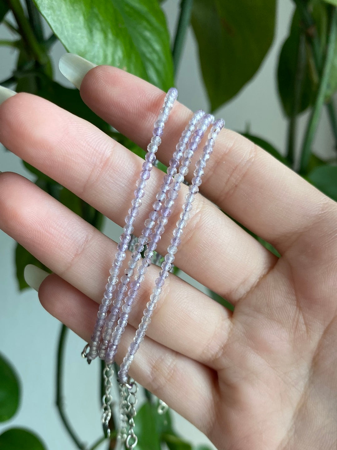 Iolite Adjustable Dainty Faceted Bracelet