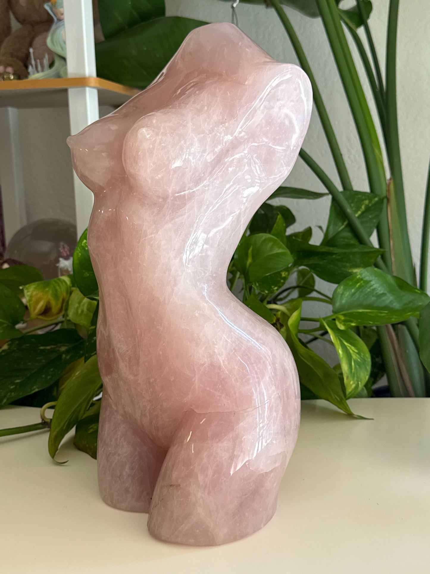 HUGE Statement 15.5” Rose Quartz Goddess Body