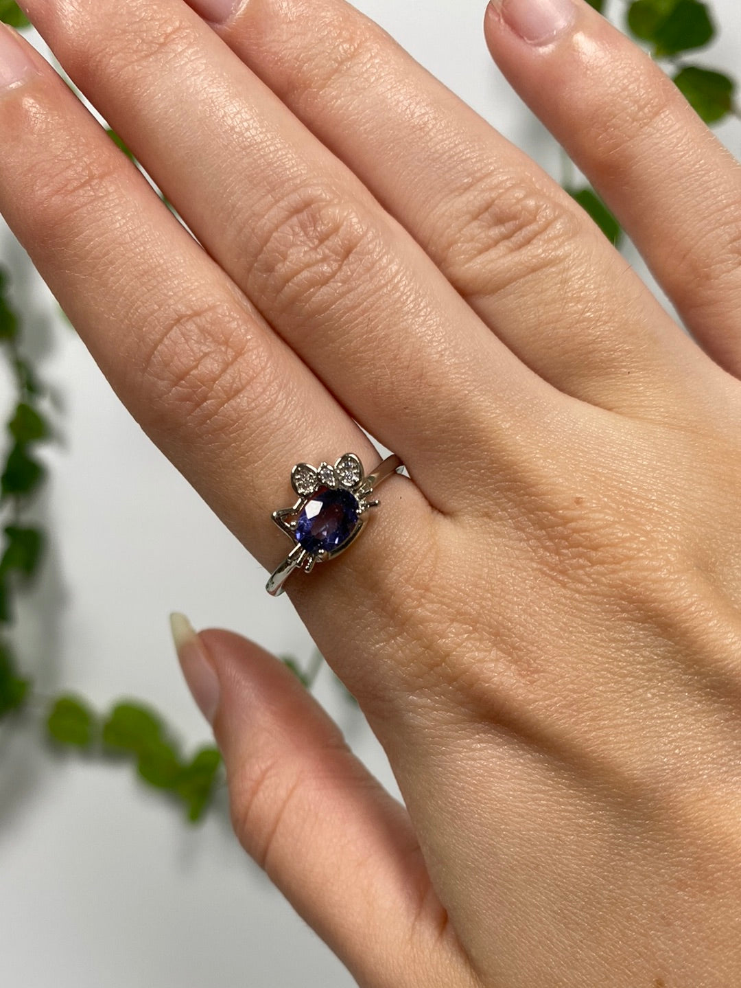 Iolite Hello Kitty Adjustable Ring